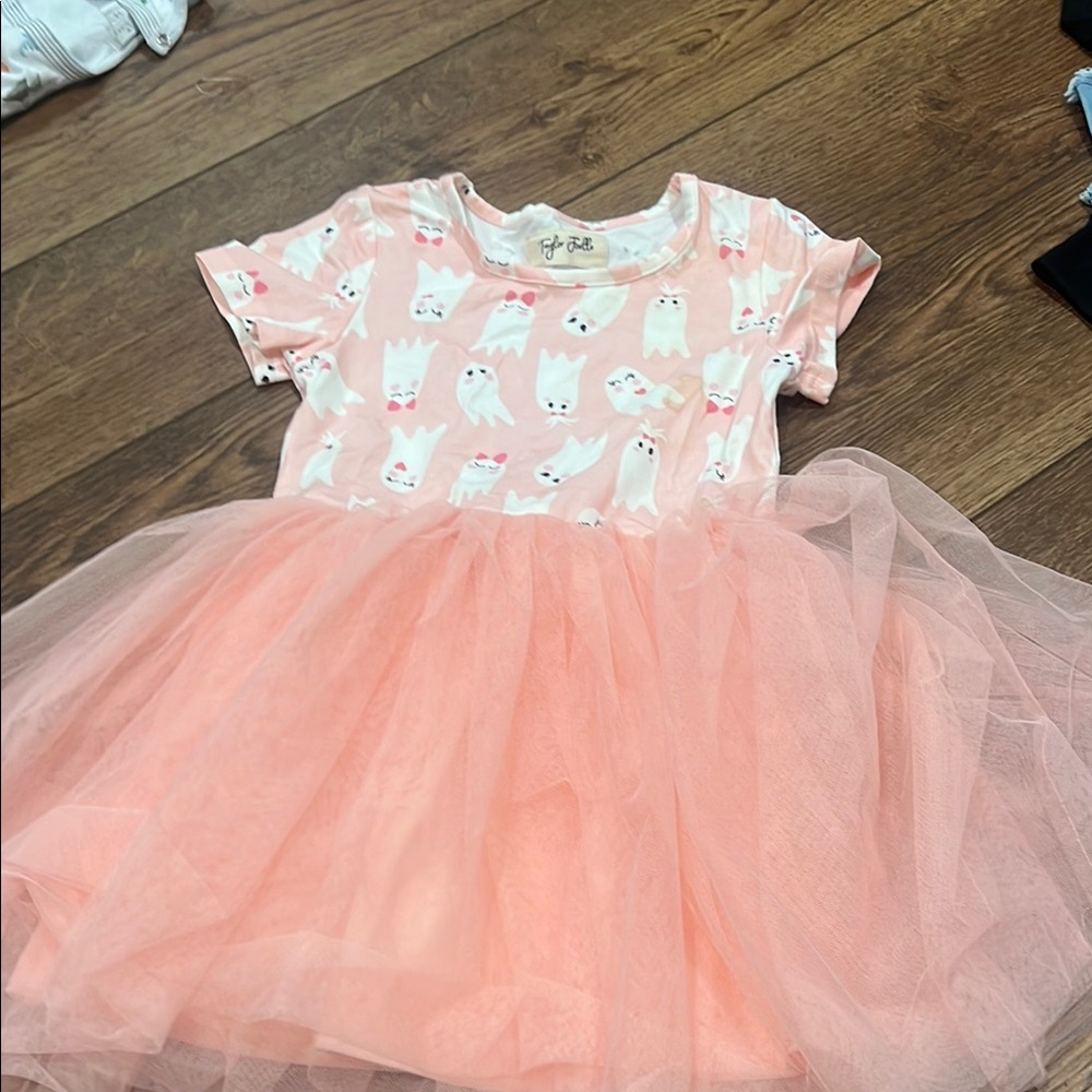 Charming Peach Tulle Dress for Kids